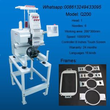 WONYO nuevo 6 agujas de coser del bordado de la máquina Q200