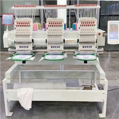 Máquina de bordado de prendas de vestir con láser de 3 cabezas Wonyo con aguja múltiple de China