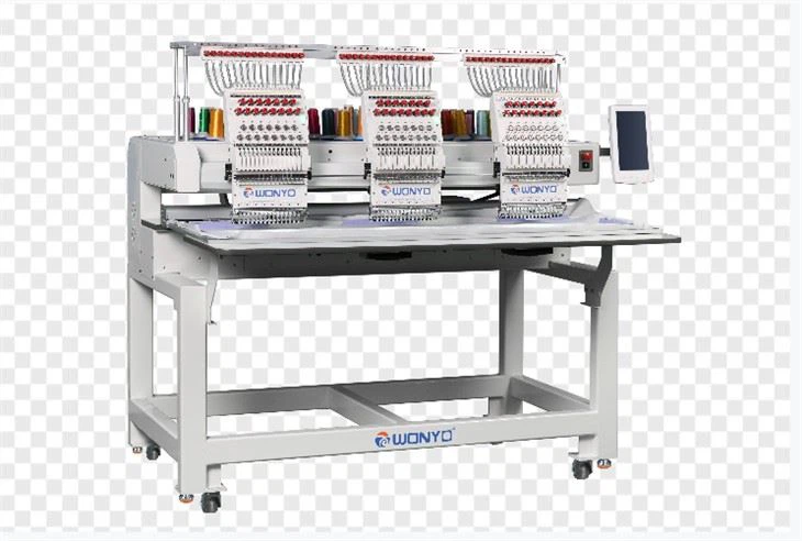 High Speed 3 Heads Flat Computerized Embroidery Machine For Industrial